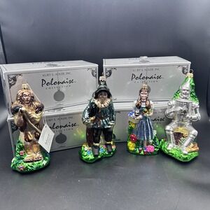 1999 KURT ADLER POLONAISE WIZARD OF OZ COLL ORNAMENTS SET 4